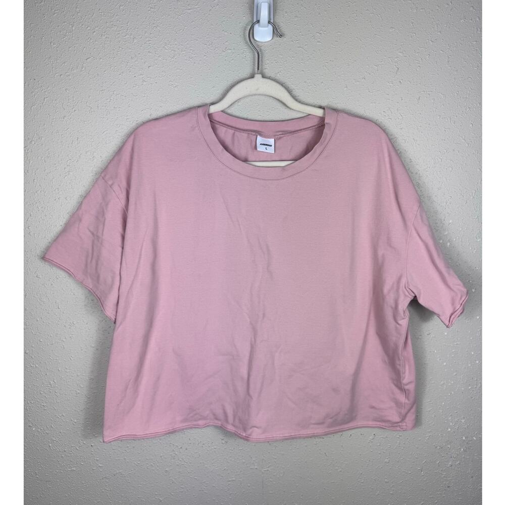 XIEERDUO Boxy Style Light Pink Top Womens Size Large